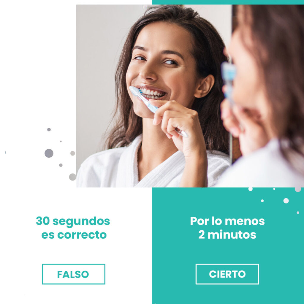 Durante cuánto tiempo debes cepillarte los dientes?